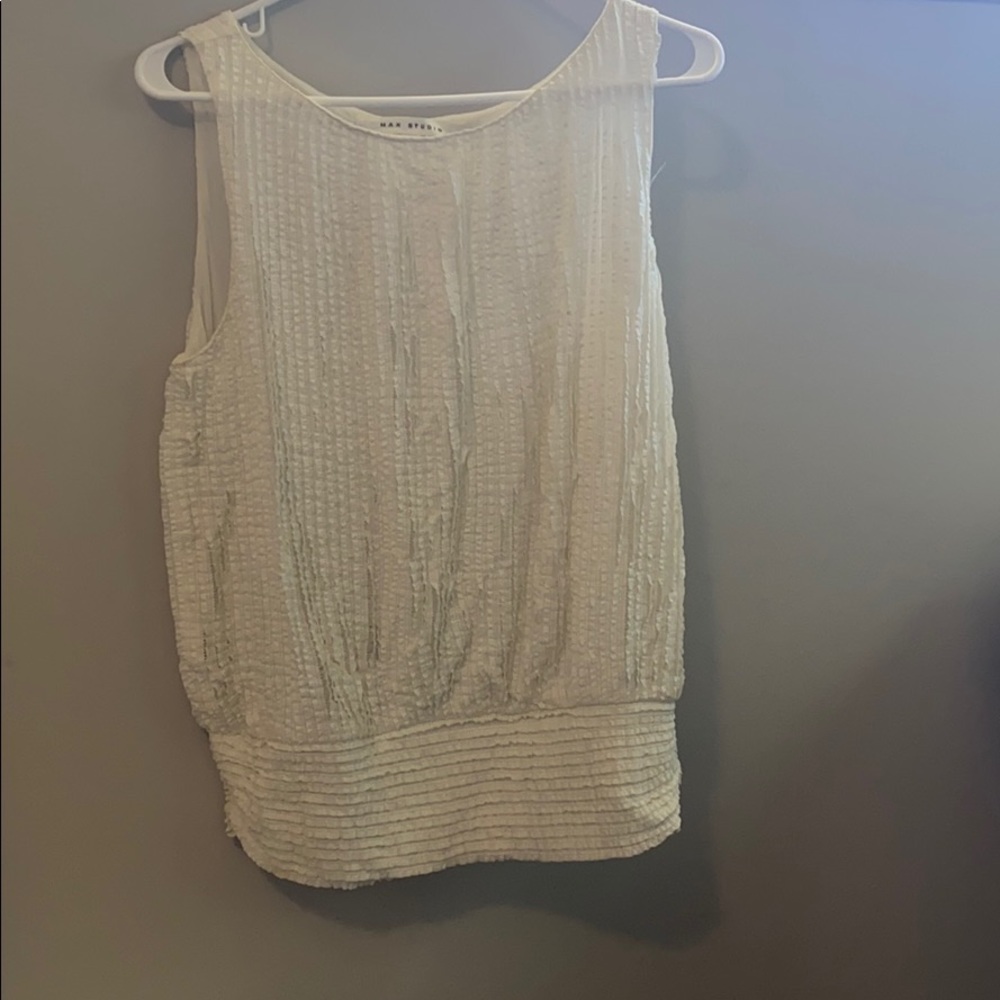 Max Studio white summer blouse, large.